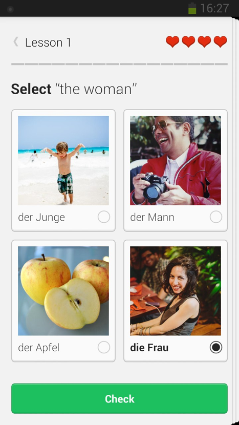 Screencapture of Duolingo