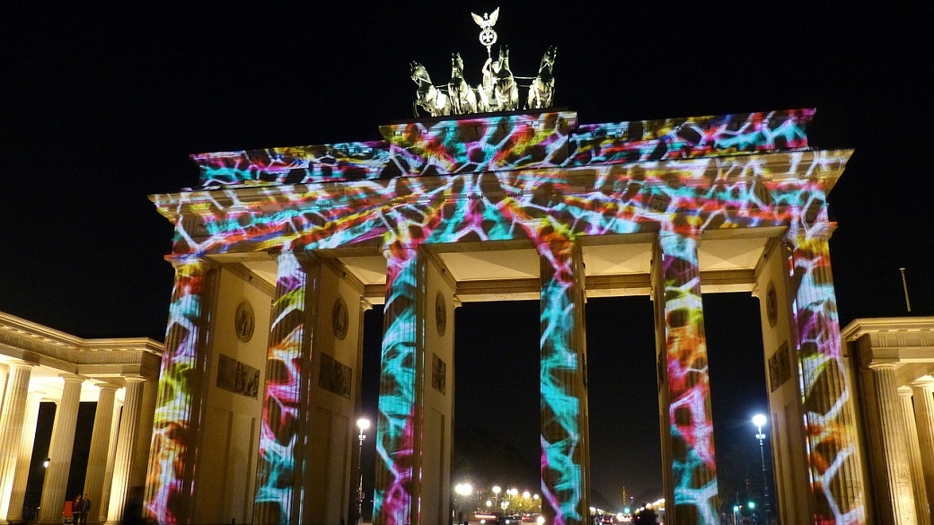 Brandenburg Gate lit up